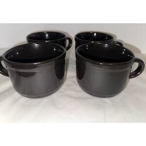 Royal Norfolk Coffee Mugs Soup Cups 12 oz Black Set of 4 Ceramic Coffee Mug